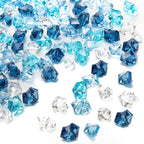 DomeStar 150PCS Assorted Blue Fake Ice Rocks Vase Fillers, Aquarium Gravels Small Stones for Fish Tanks Decorations Home Table Scatter