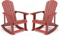 Outdoor Adirondack Rocking Chairs Set of 2, All-Weather Patio Rocker Chair with Wide Armrests & High Backrest, Front Porch Rocker Chairs for Patio Garden, Backyard, Porch