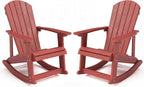 Outdoor Adirondack Rocking Chairs Set of 2, All-Weather Patio Rocker Chair with Wide Armrests & High Backrest, Front Porch Rocker Chairs for Patio Garden, Backyard, Porch