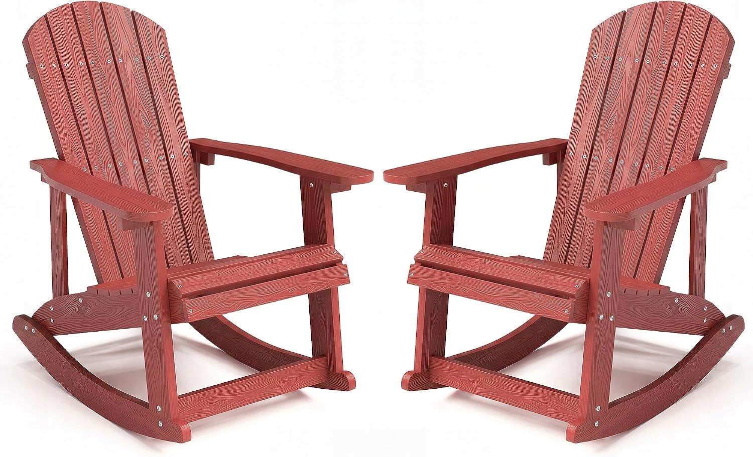 Outdoor Adirondack Rocking Chairs Set of 2, All-Weather Patio Rocker Chair with Wide Armrests & High Backrest, Front Porch Rocker Chairs for Patio Garden, Backyard, Porch
