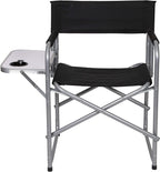 Stansport Directors Chair with Side Table, One Size, Black