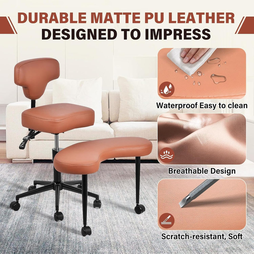 Meditation Chair | Relaxing Chair with Wheels | Height Adjustable Seat with Lumbar Support | for Adults Fidget and Yoga, Pose Improvement