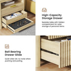 Gurexl 3-Color LED Sensor Nightstand with Gun Drawer, Charge Station, Wood