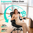 AreShark Office Chair - Ergonomic Breathable Mesh Desk Chair with Adjustable Lumbar Support and Flip-up Armrests - Executive High Back Rolling Swivel Comfortable Computer Gaming Chair for Home Office