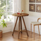 Solid Wood Bar Table, 31.5" Round Pub Bistro Table for Cafe, Dining Room, Kitchen, Living Room
