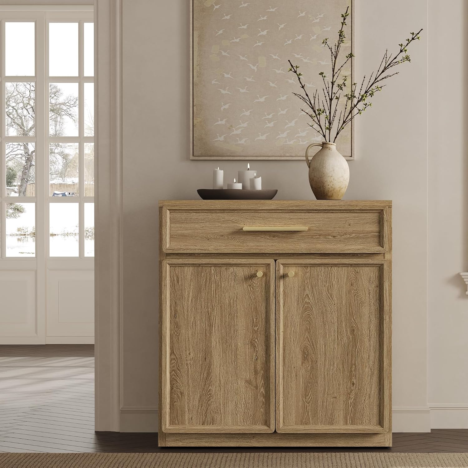 SICOTAS Buffet Cabinet with Storage Tall Modern Accent Storage Cabinet with Doors and Shelves 60 inch Wide Wooden Sideboard Credenza Buffets Console Table Coffee Bar for Kitchen Dining Living Room