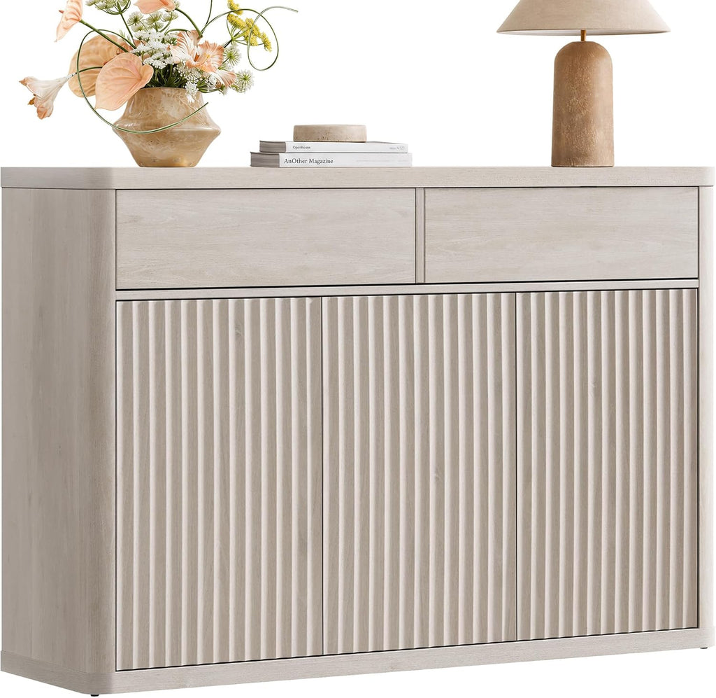 SICOTAS Buffet Cabinet with Storage - Storage Cabinet Sideboard with Doors & Shelves Accent Credenza Buffet Table with 2 Drawer Buffets & Sideboards for Living Room Dining Room Kitchen Entryway