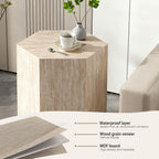 Hexagonal Side Table with 3 Anti-Slip Mat, Side Table Nightstand for Living Room, Bedroom,Sofa, 15.75" L x 13.58" W x 18.90" H, No Assembly Required,DSS