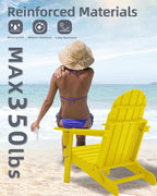 Adirondack Chairs, HDPE All-Weather Adirondack Chair, Fire Pit Chairs (Folding, Yellow)
