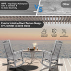 Rocking Chairs Set of 2, All Weather Resistant Poly Lumber Outdoor Porch Rocker, Rocking Chairs for Outdoor, Indoor, Patio, Deck, Garden, Backyard, Load Bearing 380 lbs - Grey
