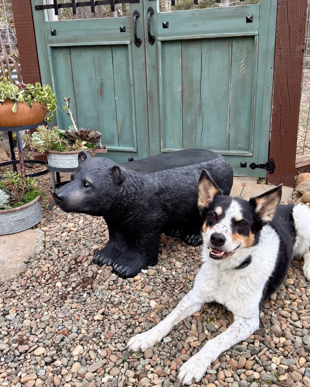 BLACK FOREST DECOR - Black Bear Bench, Forest-Inspired Animal Bench, 33" W x 13" D x 18" H