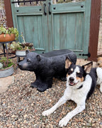 BLACK FOREST DECOR - Black Bear Bench, Forest-Inspired Animal Bench, 33" W x 13" D x 18" H