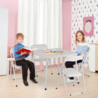 Metal Folding Card Table and Chair Set of, Leather Padded Folding Chairs with Comfortable Cushion and Durable Steel Frame, Modern Square Table for Dining Room, Small Spaces