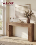 VASAGLE Entryway Table, Long Console Table, Thick Tabletop, Farmhouse Style, for Hallway, Behind the Couch, Living Room, Foyer, Easy Assembly, 11.8 x 63 x 31.5 Inches, Honey Brown ULNT147KB01S