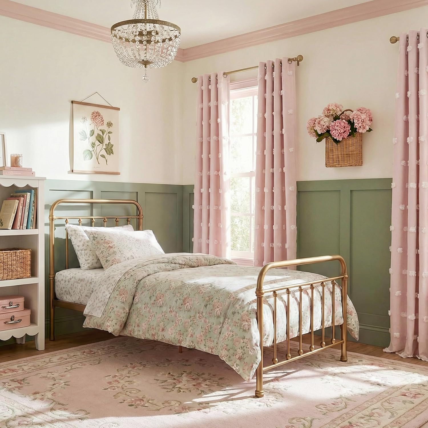 NICETOWN Pom Pom Pink Curtains for Kids Room 84 inches Long, Room Darkening Double Layer Sheer Thermal Drapes Grommet Window Treatments for Girls Bedroom/Nursery, W52 x L84, 2 Panels