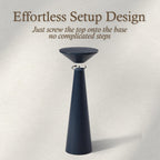 COZAYH Farmhouse Tall Pedestal End Table Small Solid Wood Martini Table Plant Stand Modern Round Drink Table for Small Space Living Room, Dark Blue