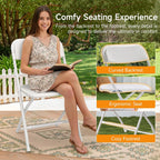 ONBRILL Folding Chairs 4 Pack, 550LBS Capacity Heavy Duty Plastic Folding Chairs with Reinforced Steel Frame, Portable Commercial Chair for Indoor and Outdoor, Wedding, Party, Office, White