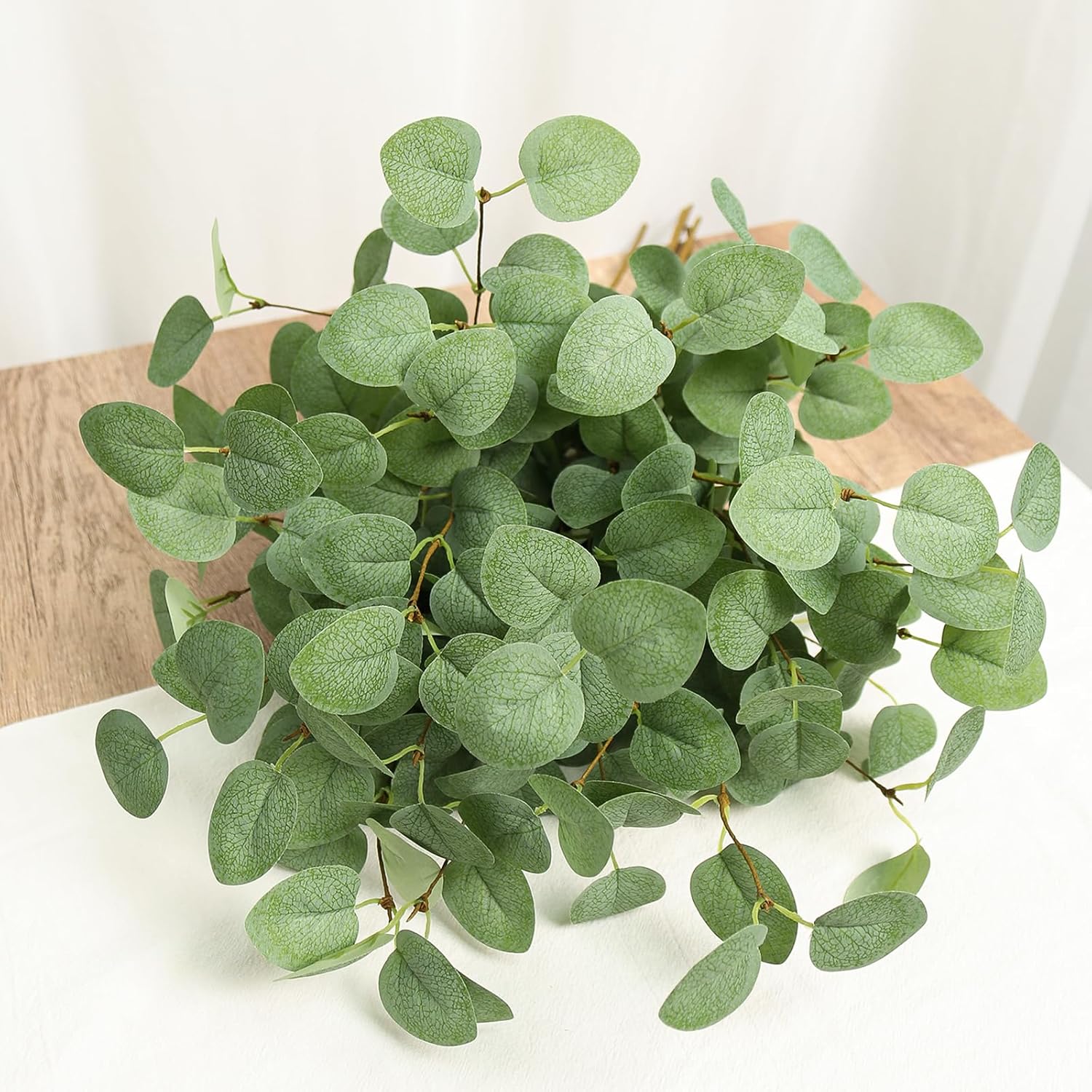 Beferr 6Pcs Artificial Eucalyptus Stems Greenery Stems 24" Tall Fake Plants Decor Faux Floral Stems for Vase Home Party Wedding Decorations