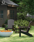 GREENVINES Adirondack Chairs Set of 6 | Wood Grain HDPE Plastic | Oversized Fire Pit Chair | All Weather | Dark Brown | Poly Lumber | for Outdoor Deck Backyard Patio Garden