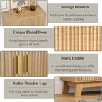 Shoe Cabinet Storage for Entryway with Doors, 4 Tier Fluted Shoe Organizer with 2 Drawers, Entryway Shoe Storage with Adjustable Shelves, Freestanding Hidden Shoe Rack for Front Door Entrance, Oak
