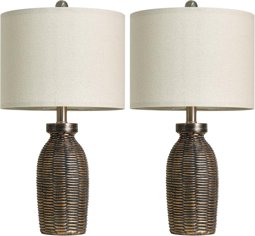 22.75" Table Lamps for Living Room Small Lamps for Bedroom Bedside Lamps Set of 2 Boho Lamps for Night Stands Nightstand Lamp Farmhouse Vintage Rustic Modern Side End Table Lamp Light Home Deco Gifts