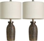 22.75" Table Lamps for Living Room Small Lamps for Bedroom Bedside Lamps Set of 2 Boho Lamps for Night Stands Nightstand Lamp Farmhouse Vintage Rustic Modern Side End Table Lamp Light Home Deco Gifts