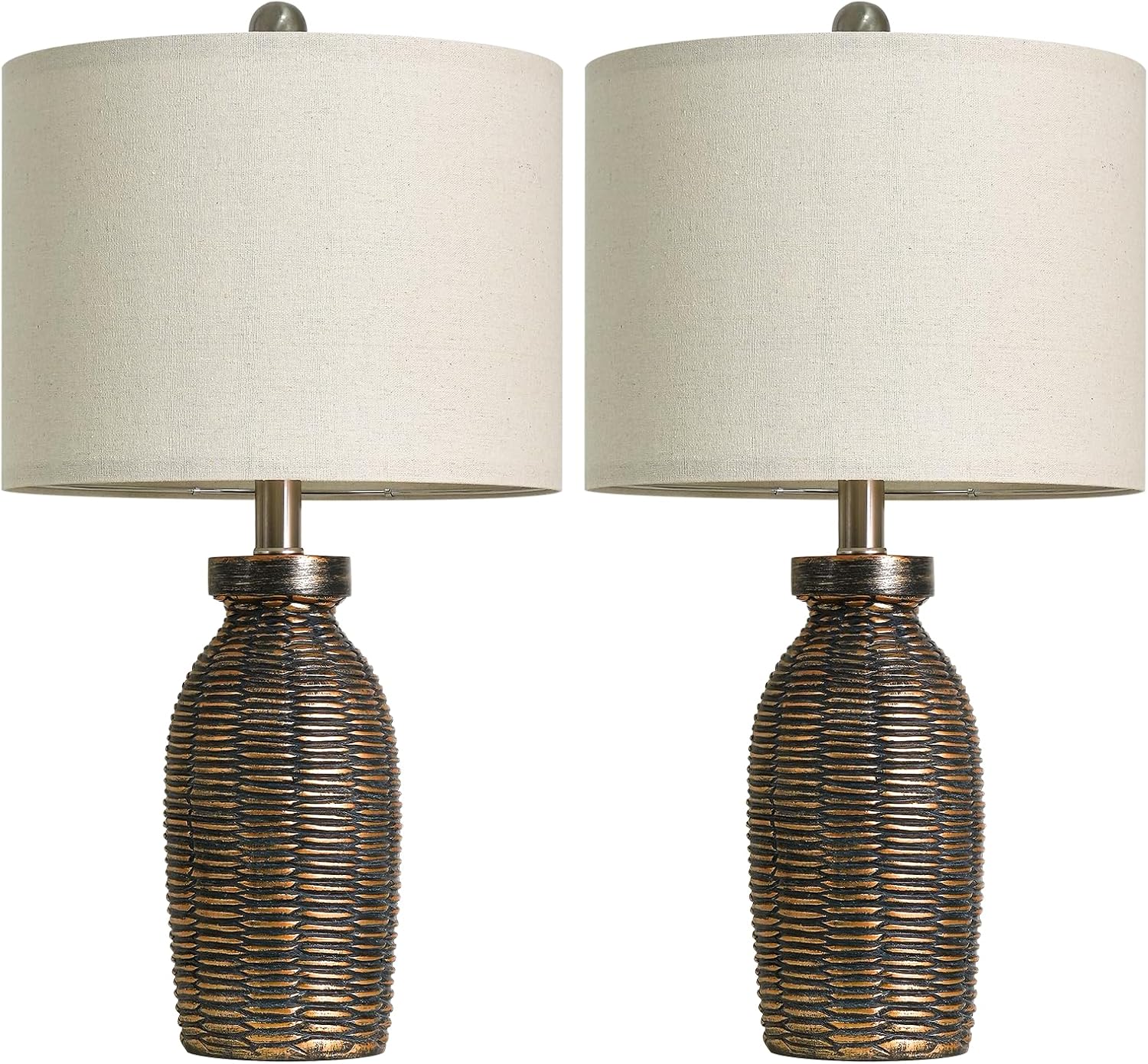 22.75" Table Lamps for Living Room Small Lamps for Bedroom Bedside Lamps Set of 2 Boho Lamps for Night Stands Nightstand Lamp Farmhouse Vintage Rustic Modern Side End Table Lamp Light Home Deco Gifts