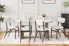 GarveeHome Beige Dining Chairs Set of 4, Boucle Upholstered Kitchen Chair, Modern Dining Chairs with Metal Legs for Living Room, Dining Room, Kitchen,4 Lambswool Fabric Beige Chairs