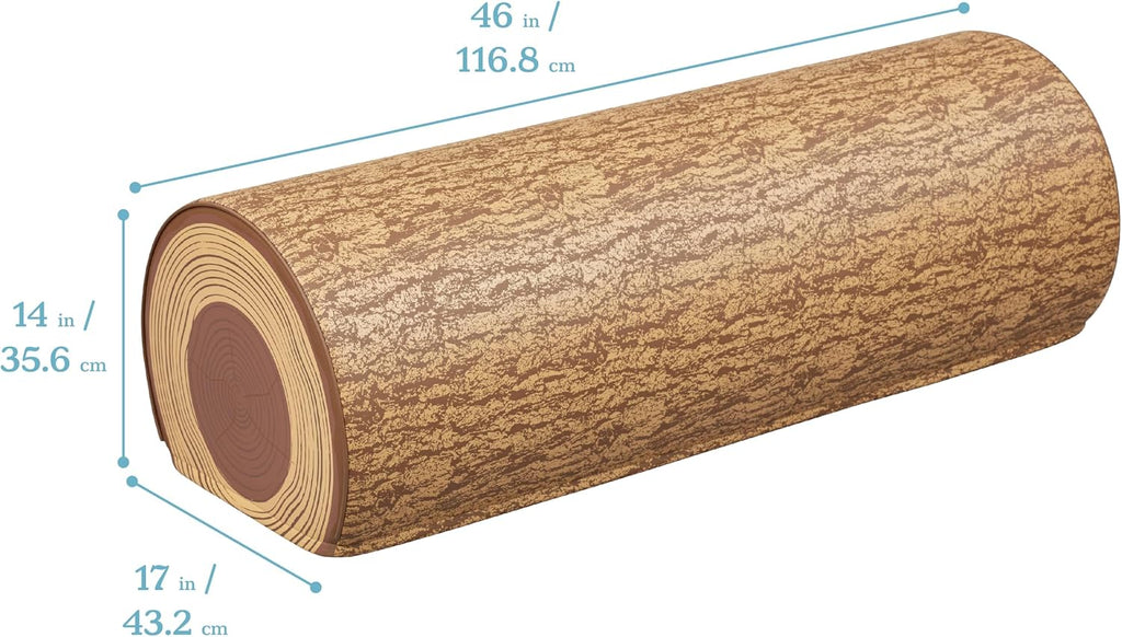 ECR4Kids SoftZone Tree Log Full Bench, 14in, Flexible Seating, Chocolate