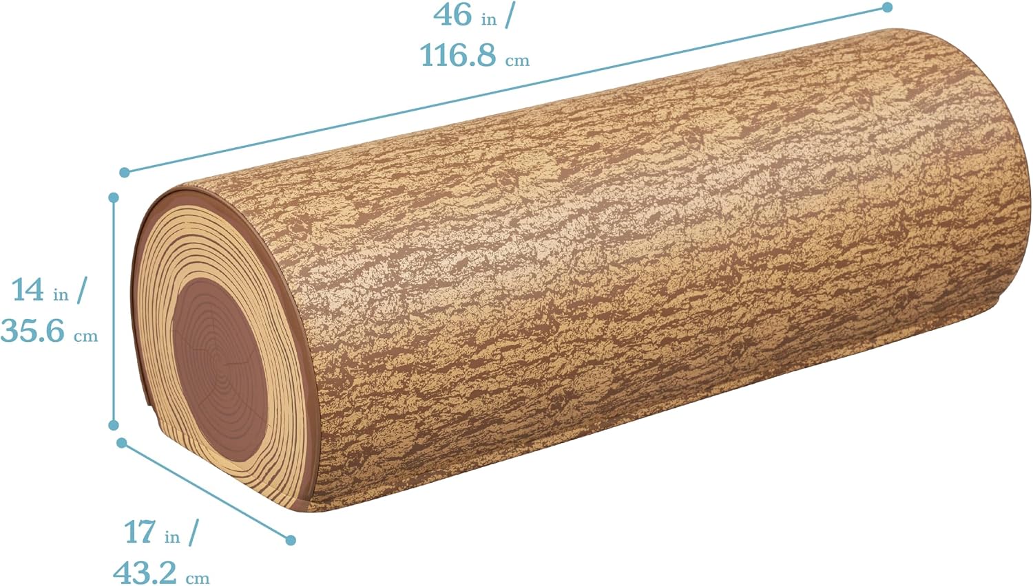 ECR4Kids SoftZone Tree Log Full Bench, 14in, Flexible Seating, Chocolate