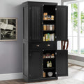KIGOTY 72" Tall Kitchen Pantry Cabinet with Drawer and 4 Adjustable Shelves, Freestanding Pantry Storage Cabinets, Wood Cupboard Pantry Cabinet for Kitchen, Dining Room, Living Room, Black