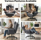 Criss Cross Office Chair with Flip-Up Armrests and Headrest, 135° Reclining Swivel Velvet Criss Cross Chair with Wheels & Foot Rest, Big and Tall Cloud Cross Legged Office Chair for Home, Gray