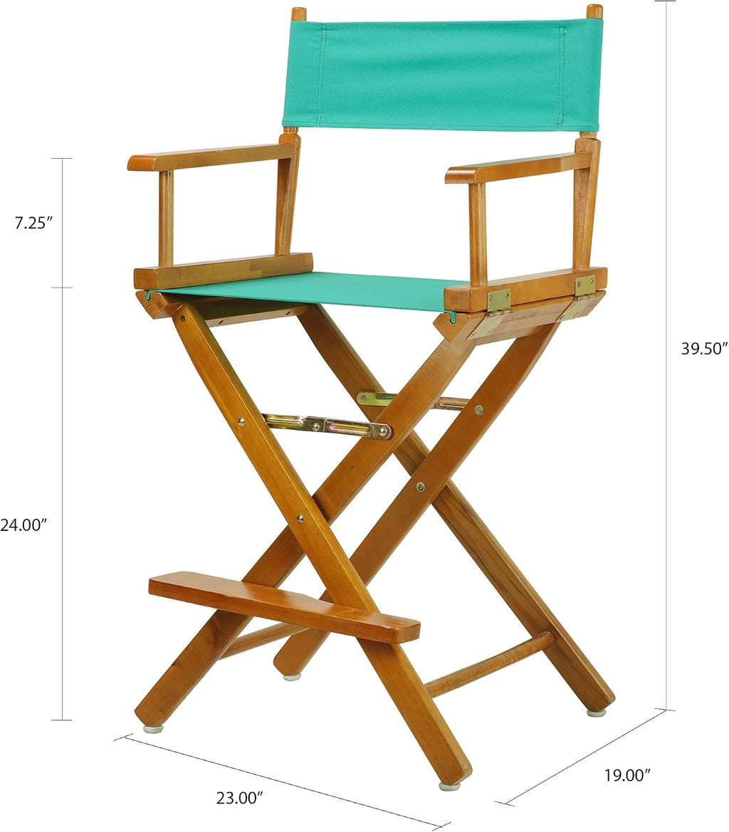 Casual Home 24" Director's Chair Honey Oak Frame-with Teal Canvas, Counter Height