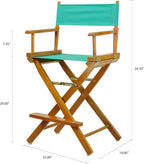 Casual Home 24" Director's Chair Honey Oak Frame-with Teal Canvas, Counter Height