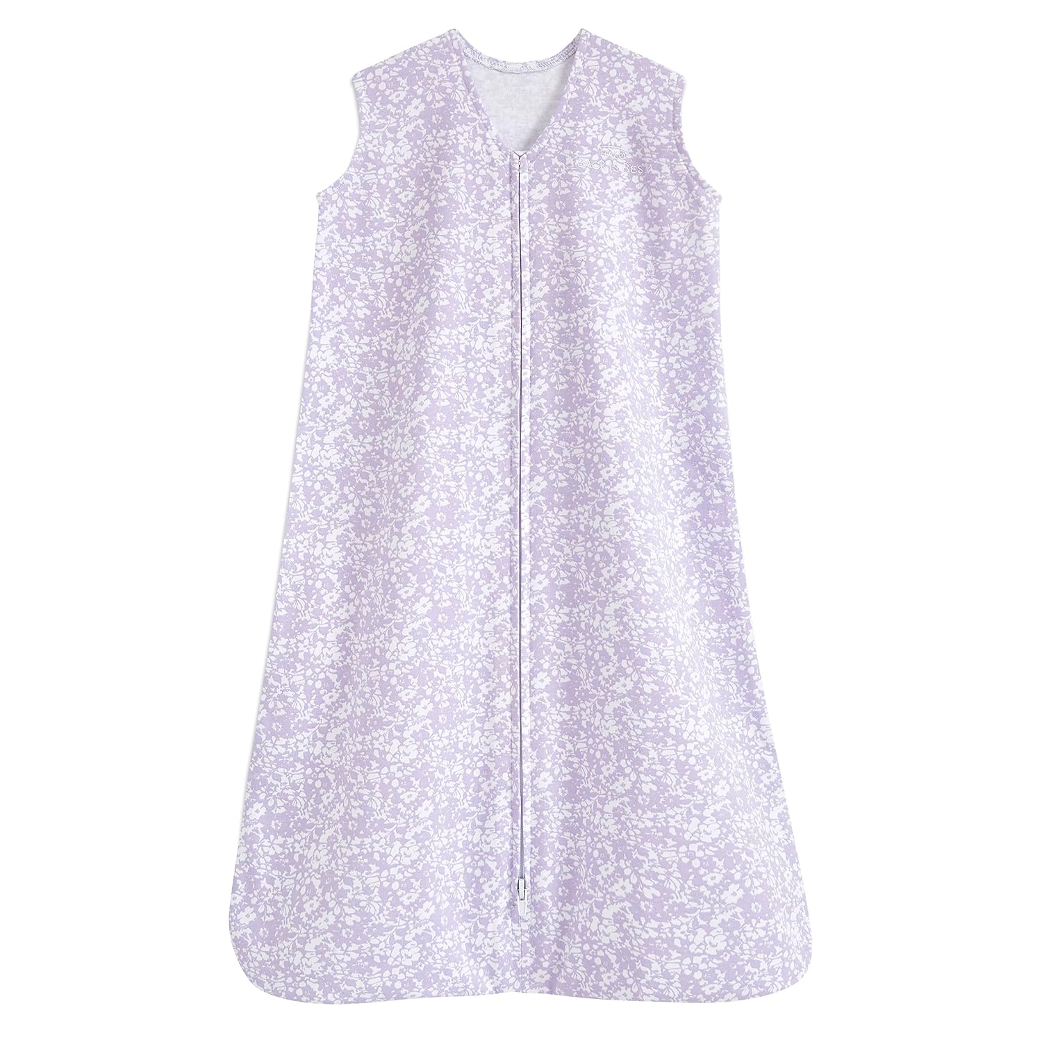 HALO SleepSack, 100% Cotton Wearable Blanket, Swaddle Transition Sleeping Bag, TOG 0.5, Aster Flowers-purple, Medium, 6-12 Months