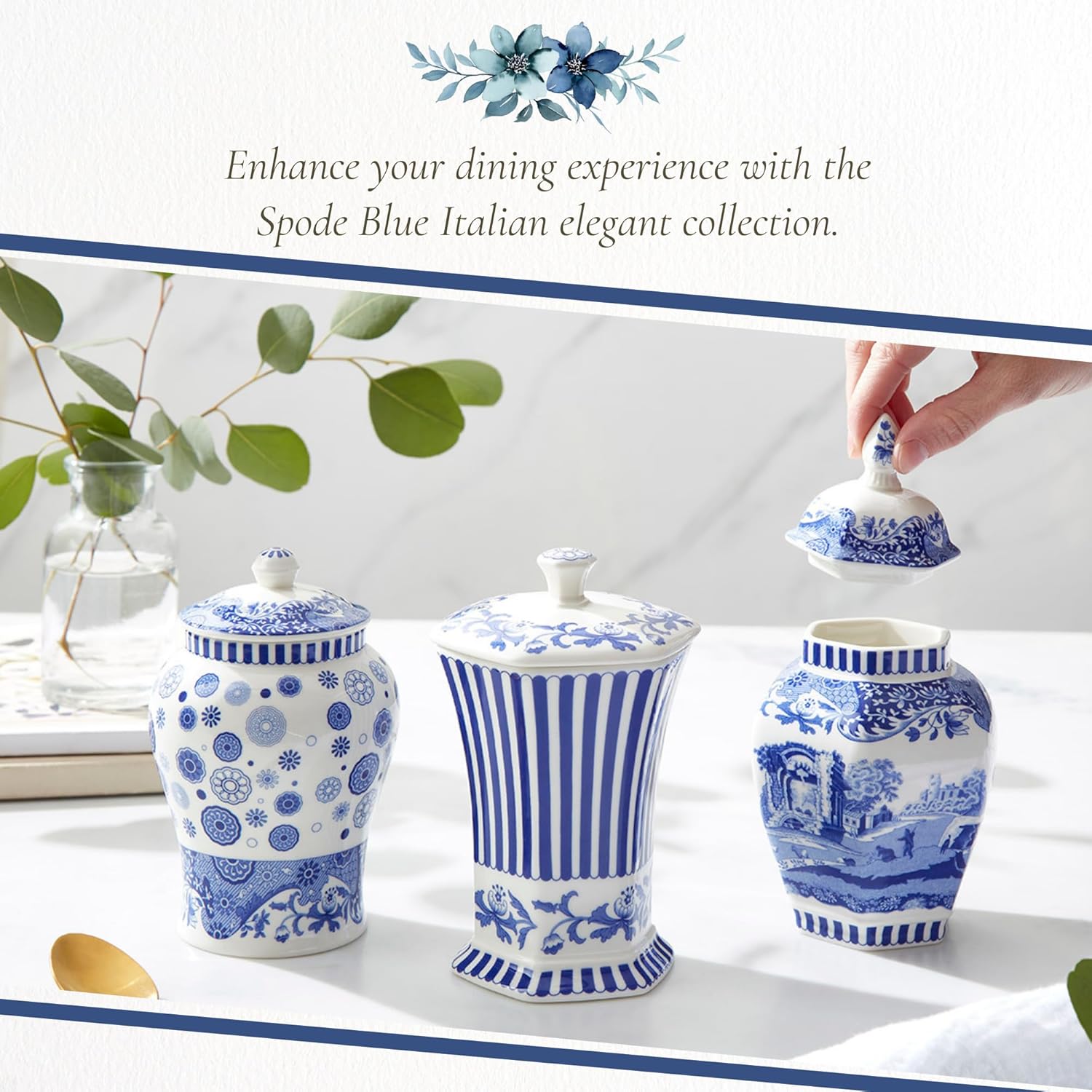 Spode Blue Italian 5.7" Vase