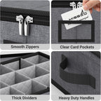 MISSLO Large Capacity China Storage Containers Hard Shell Plate Storage Containers, Kitchen Packing Moving Boxes for Dishes, Dinnerwares, Mugs Protectors, Grey, 3 Piece Set