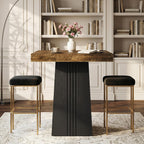 Tribesigns Square Bar Table, 35.4" H Bistro Pub Table with Fluted Hollow Base for Living Room Home Bar Cafe, Small Space (Only Table)