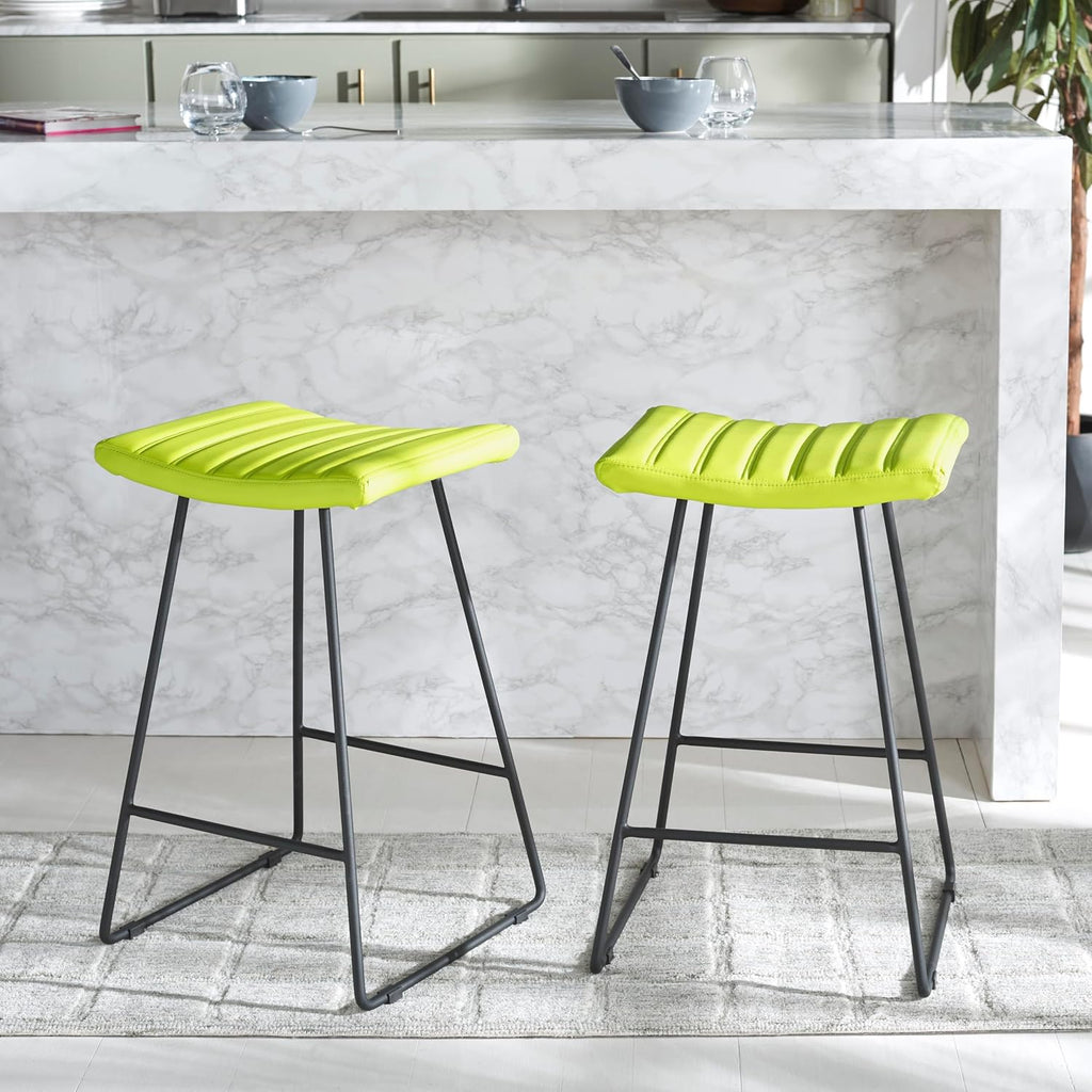 Safavieh Home Collection Akito Mid-Century Modern White 26-inch Counter Stool