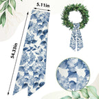 Wreath Sash for Front Door Leaves Floral Wreaths Satin Sash Burlap Garland Ribbon Accessories for Wreath Yard Doorway Indoor Outdoor Bow Bridal Shower Home Decor,5.1 x 54.3