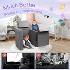 Modular Kids Play Couch, Toddlers Couch Building Set, Children Convertible Play Fort, Kids Sofa for Playroom and Bedroom, Rectangular Armrests
