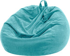 Bean Bag Chair Cover (No Filler) for Kids and Adults,Beanbag Stuffed Animal Storage Without Filling Plush Toys Holder and Organizer Soft Premium Corduroy 200L