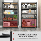 Heavy Duty Garage Shelving,5-Tier Garage Storage Shelves,2400LBS Storage Shelves Heavy Duty,Adjustable 5 Tier Shelving Unit,Heavy Duty Shelving for Garage Storage Warehouse,28''×12''×60''