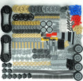 MALEKO Technical Gears-Axles-Pins-Wheel Set, 800+ Piece Technical Parts Compatible with Major Brands, Building Block Accessories Kit-Motor, Wheels, Chain Link Connector, Tires