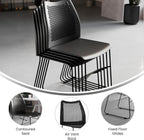 Flash Furniture Hercules Series Contoured Lobby Chairs with Air-Vent Honeycomb Backs, Ergonomic Stacking Chairs for Offices, Set of 5, Black
