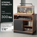 ModernMate Modern Wood Accent Storage Cabinet with Sliding Door, Adjustable Open Shelves, Floor Standing Storage Cabinet for Home Office,Tool, Arts, Craft,Supply,31”W×20”D×29”H, Black Walnut