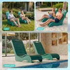 Skybright HDPE Pool Lounge Chairs, in-Pool Chaise Lounge Outdoor with Wheels, S Shape Patio Sun Shelf Lounger for Poolside, Deck, Patio, Beach