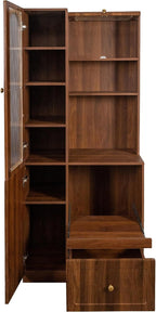 ZeHuoGe Modern Freestanding Kitchen Pantry Cabinet, Multi-Purpose Storage with 7-Layer Pull-Out Shelf, Expandable Pull-Out Organizer with Drawers & Cabinets, for Kitchen, Coffee Bar, Living Room