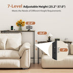 GRLEAF 2 Pack Adjustable Height Narrow Console Table with Power Outlets, 90" Long Sofa Table with Charging Station Behind Couch Table Entryway Table for Living Room and Hallway – Rustic Brown