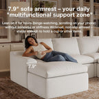 Novilla 104.3" Modular Cloud Couch, Modern Sectional Sofa with Smarts Coil® Support, Chenille Fabric, Upholstered Couch for Living Room Apartments Bedroom, No Assembly, 3 Seater + 1 Ottoman, White